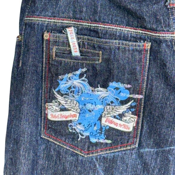 Vintage Paco Jeans Baggy Y2K  Denim Pants Embroidered Graphic Streetwear 38"x 33 - Picture 9 of 12